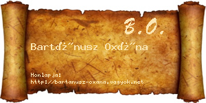 Bartánusz Oxána névjegykártya